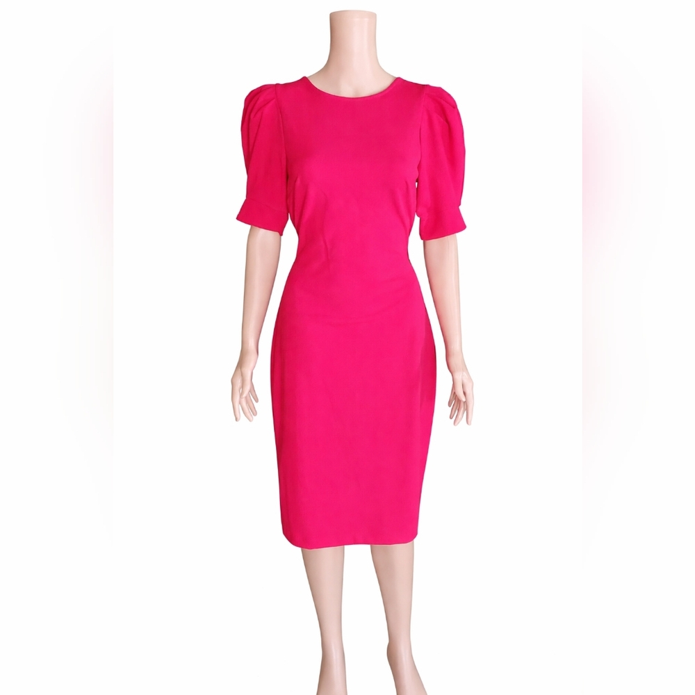 New York & Company Vibrant Pink Midi Dress Small NWT